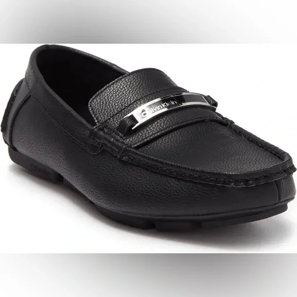 Calvin Klein Men’s Grey Textured Slip-On Loafers with Metal Bit - NWOT Calvin Klein | Shoes | Calvin Klein Grey Slip On Sneakers  main image 4